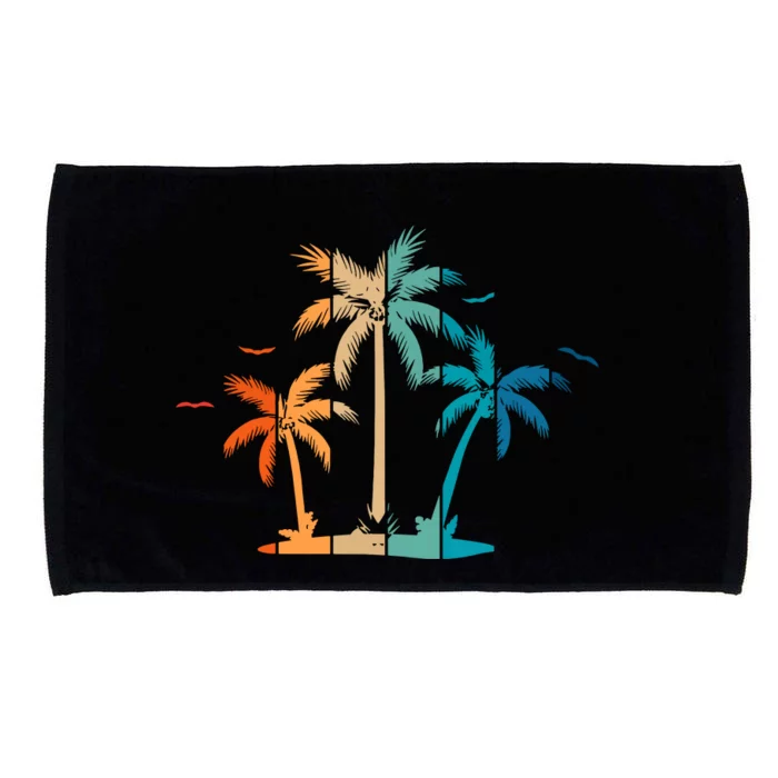 Retro Palm Tree Lover Theme Microfiber Hand Towel