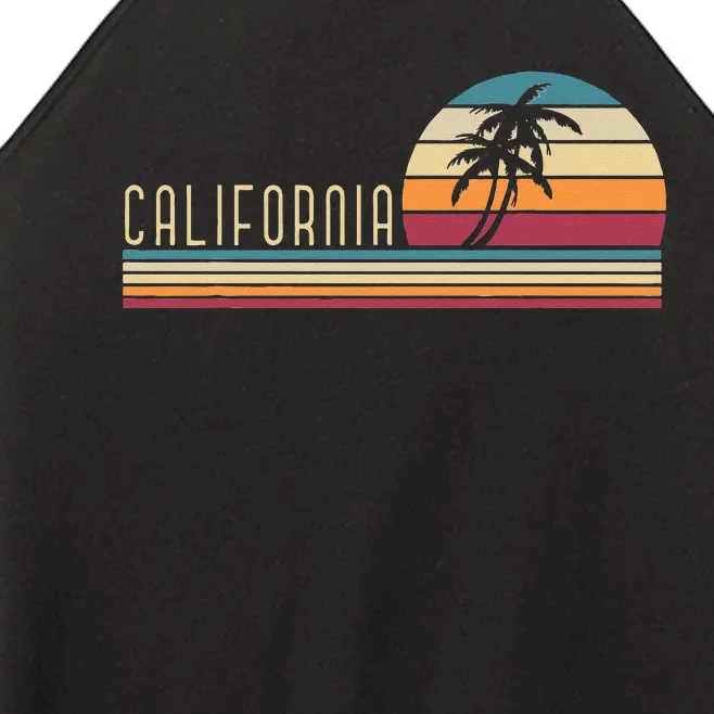 Retro Palm Trees Californian Summer Cali Beach California Women’s Perfect Tri Rocker Tank