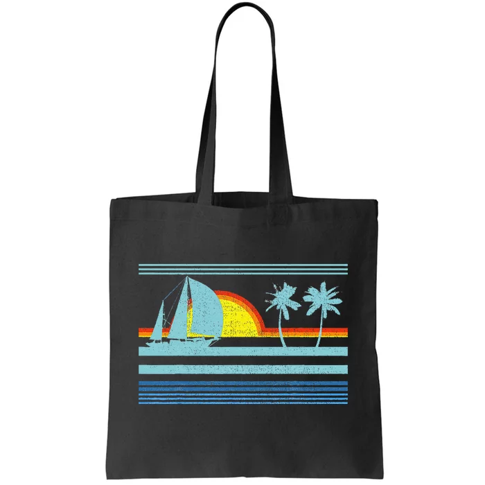 Retro Palm Tree Tropical Beach Vintage Style 70s 80s Tote Bag