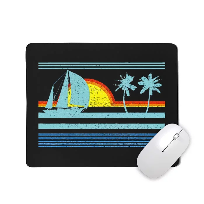 Retro Palm Tree Tropical Beach Vintage Style 70s 80s Mousepad