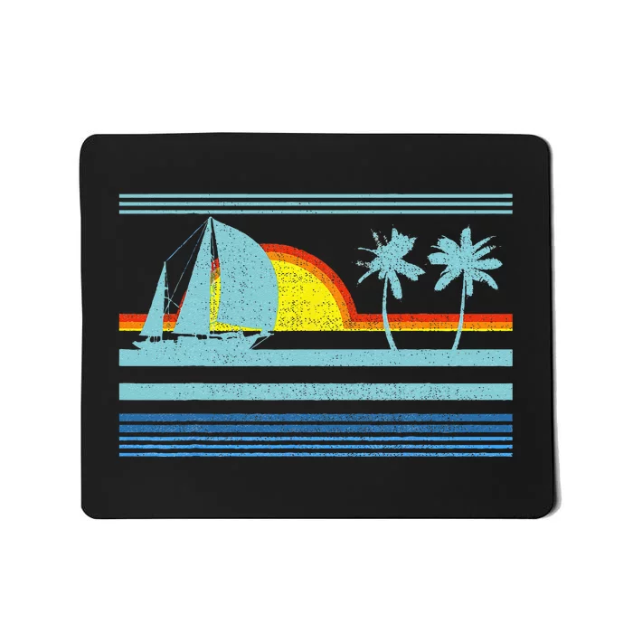 Retro Palm Tree Tropical Beach Vintage Style 70s 80s Mousepad