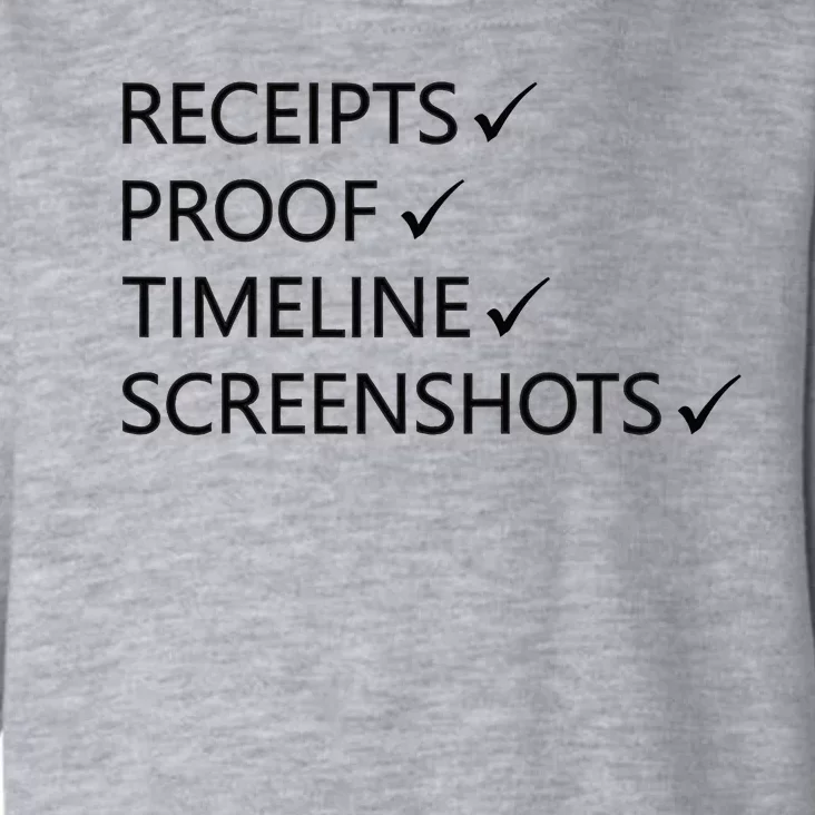 Receipts Proof Timeline Screenshots Toddler Hoodie