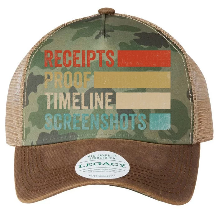 Receipts Proof Timeline Screenshots Retro Legacy Tie Dye Trucker Hat