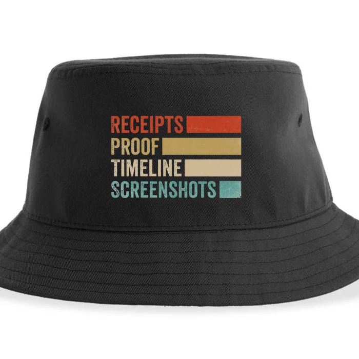 Receipts Proof Timeline Screenshots Retro Sustainable Bucket Hat