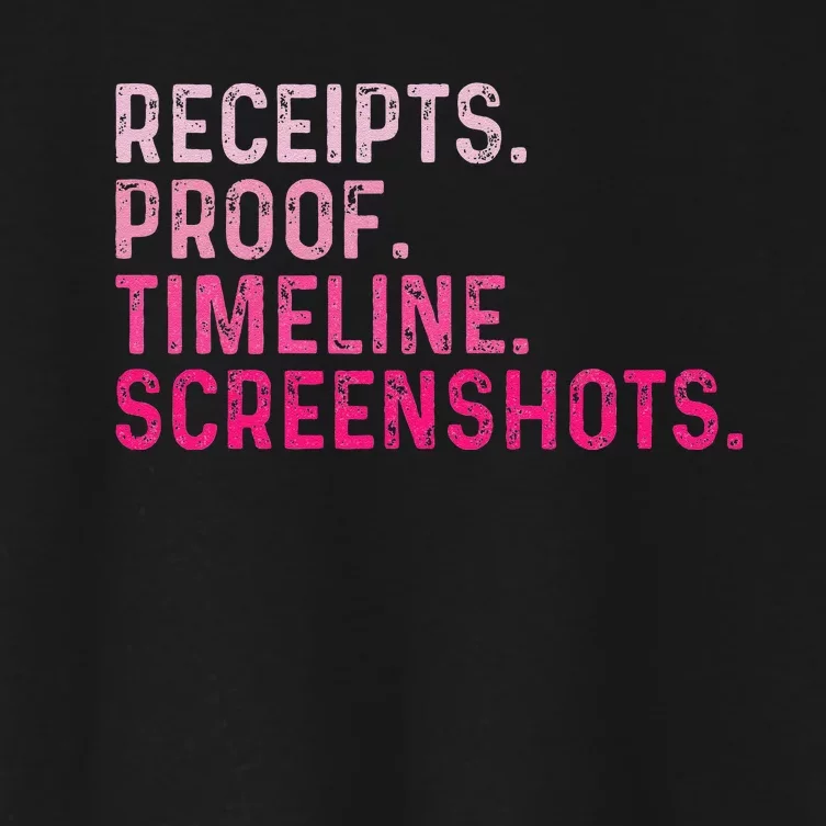 Receipts Proof Timeline Screenshots Women's Crop Top Tee