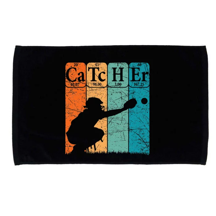 Retro Periodic Table Element Nerd Baseball Catcher Microfiber Hand Towel