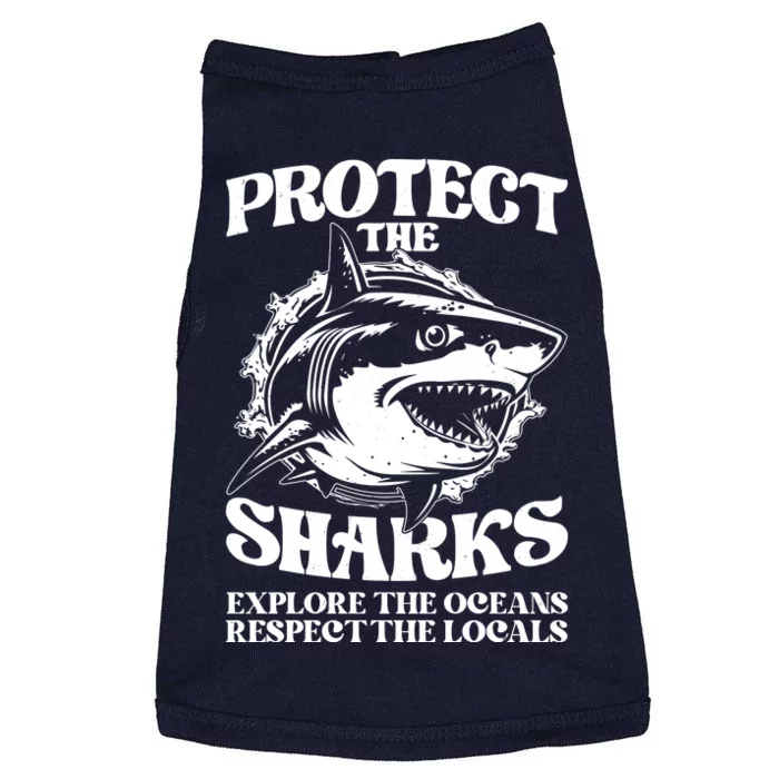 Retro Protect The Sharks Explore The Oceans Respect The Locals Shark Week Lover Doggie Tank