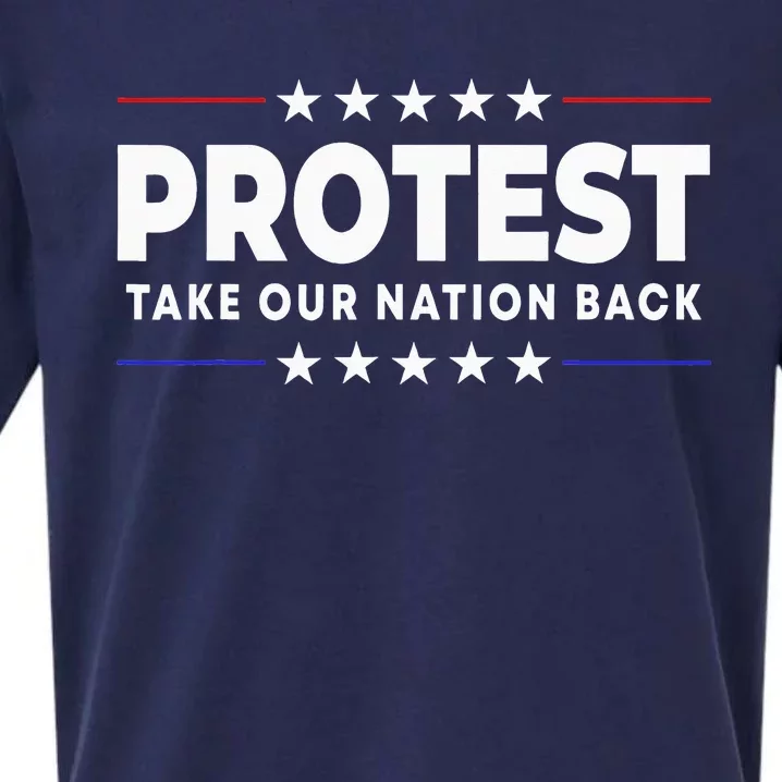 Retro Protest Take Our Nation Back Trump 2024 Sueded Cloud Jersey T-Shirt