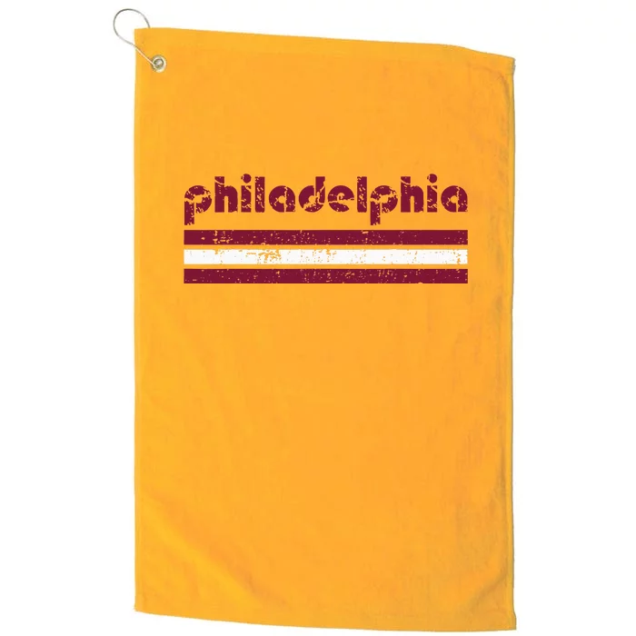 Retro Philadelphia Three 3 Stripes Vintage Weathered Platinum Collection Golf Towel