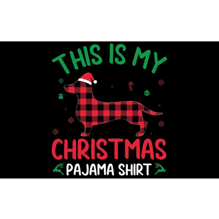 Red Plaid Ugly This Is My Dachshund Dog Christmas Pajama Bumper Sticker