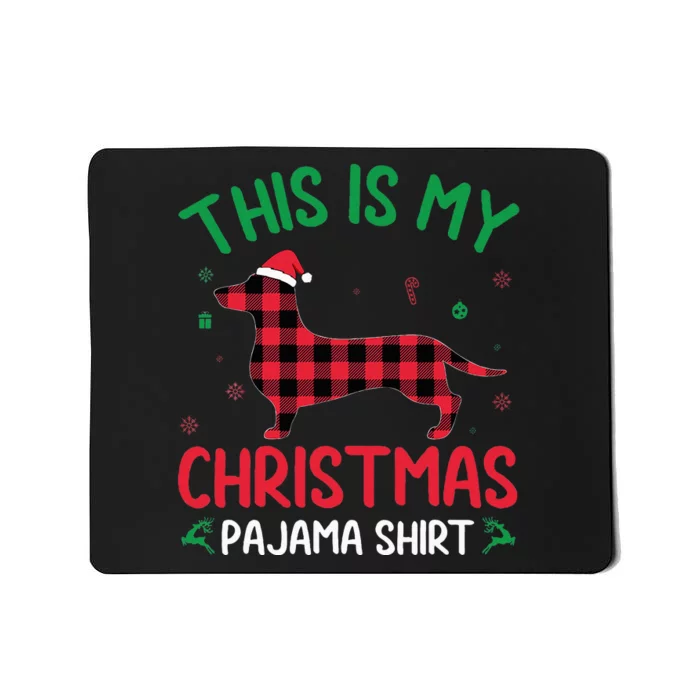 Red Plaid Ugly This Is My Dachshund Dog Christmas Pajama Mousepad