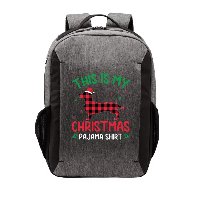 Red Plaid Ugly This Is My Dachshund Dog Christmas Pajama Vector Backpack