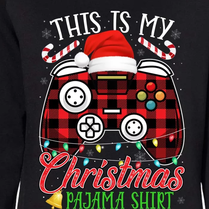 Red Plaid Ugly Design This Is My Video Game Christmas Pajama Cute Gift Womens California Wash Sweatshirt