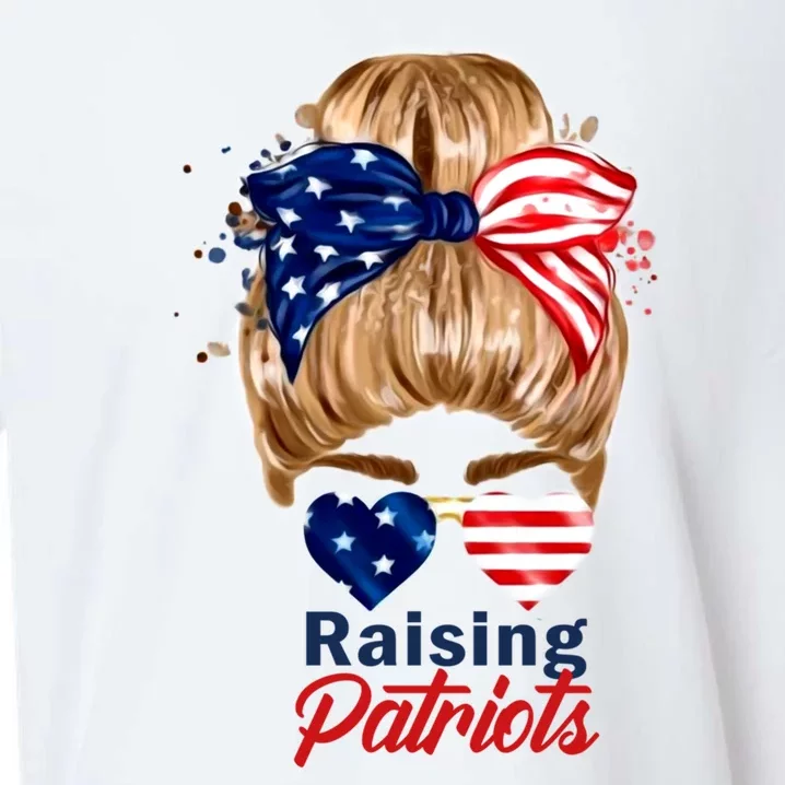 Raising Patriots Us Flag Independence Day 4th Of July Tee Meaningful Gift Sueded Cloud Jersey T-Shirt