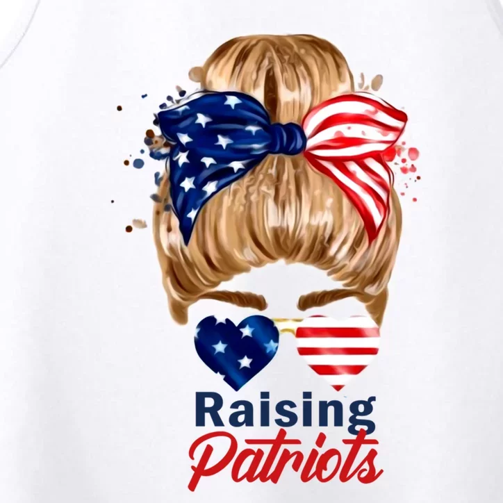 Raising Patriots Us Flag Independence Day 4th Of July Tee Meaningful Gift Performance Tank