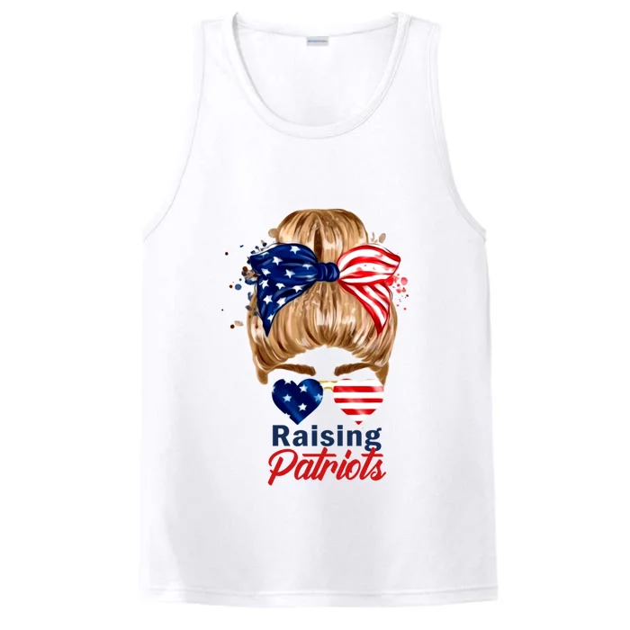 Raising Patriots Us Flag Independence Day 4th Of July Tee Meaningful Gift Performance Tank