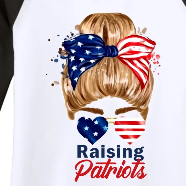 Raising Patriots Us Flag Independence Day 4th Of July Tee Meaningful Gift Women's Tri-Blend 3/4-Sleeve Raglan Shirt