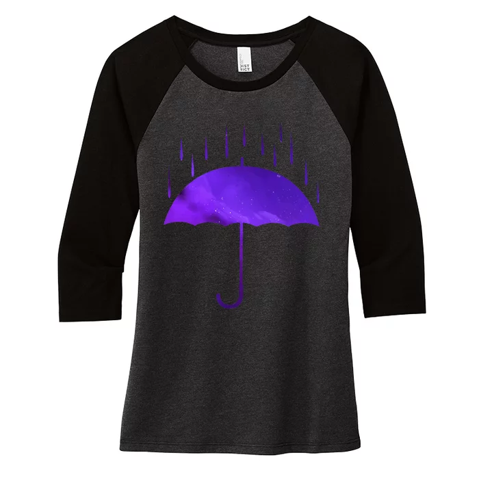 Rain Purple Umbrella Violet Favorite Color Women's Tri-Blend 3/4-Sleeve Raglan Shirt