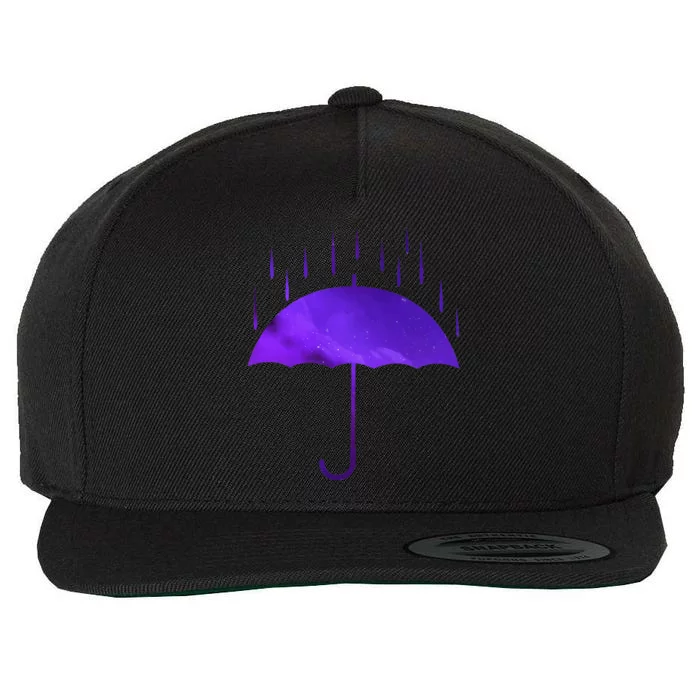 Rain Purple Umbrella Violet Favorite Color Wool Snapback Cap