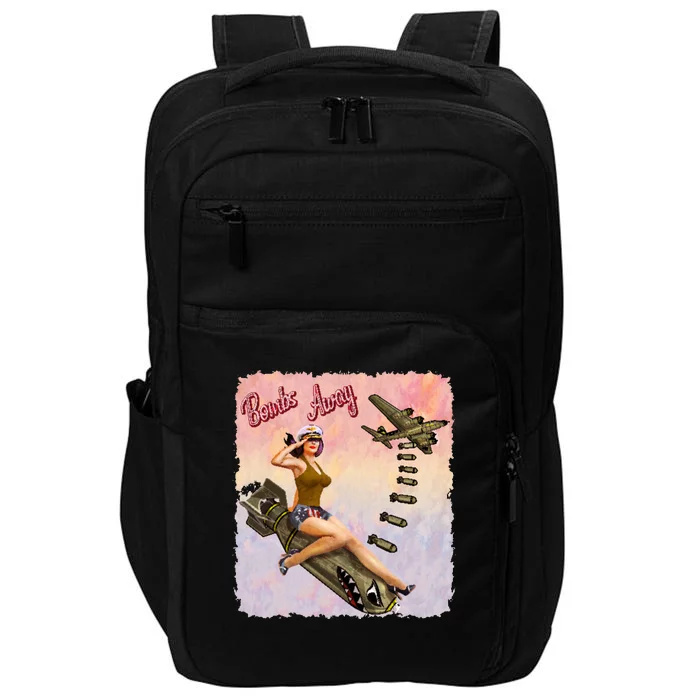 Retro Pin Up Girl Bombs Away Retro Impact Tech Backpack