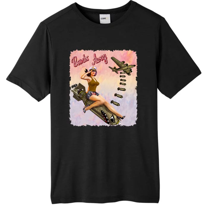 Retro Pin Up Girl Bombs Away Retro ChromaSoft Performance T-Shirt