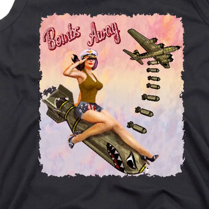 Retro Pin Up Girl Bombs Away Retro Tank Top