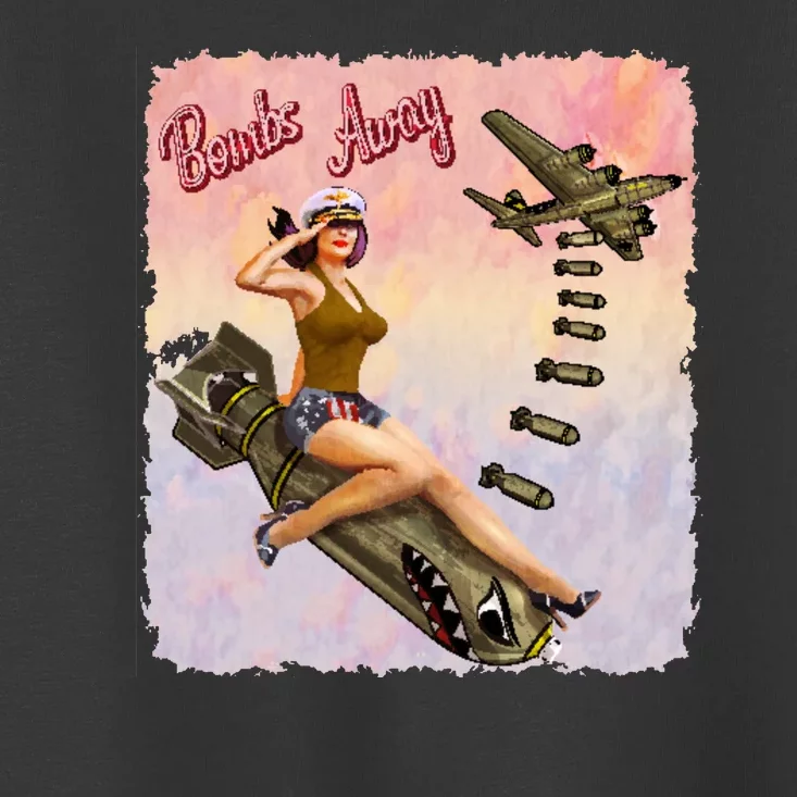 Retro Pin Up Girl Bombs Away Retro Toddler T-Shirt