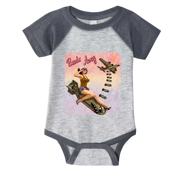 Retro Pin Up Girl Bombs Away Retro Infant Baby Jersey Bodysuit