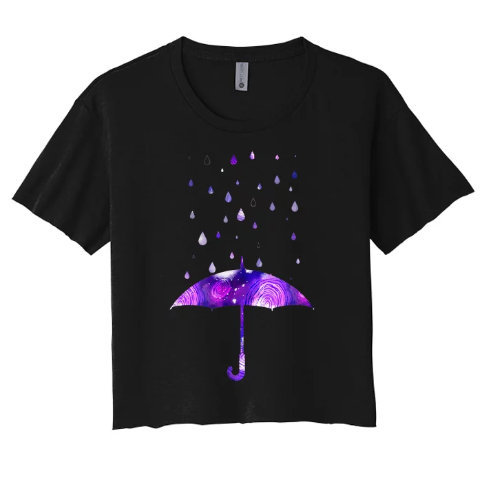 Rain Purple Umbrella For Violet Favorite Color Women's Crop Top Tee