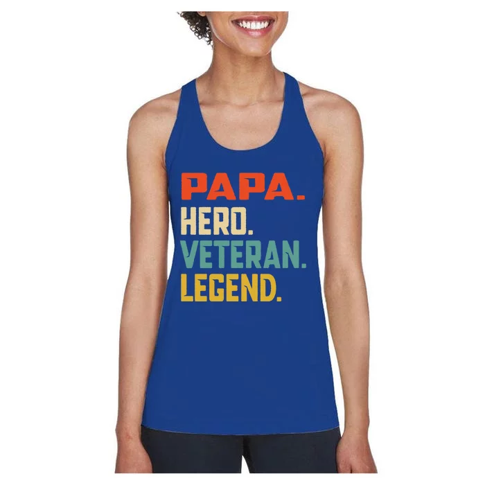 Retro Papa Veteran Legend Great Gift Women's Racerback Tank