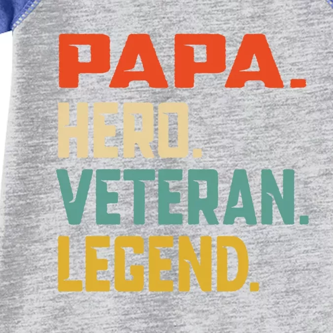 Retro Papa Veteran Legend Great Gift Infant Baby Jersey Bodysuit