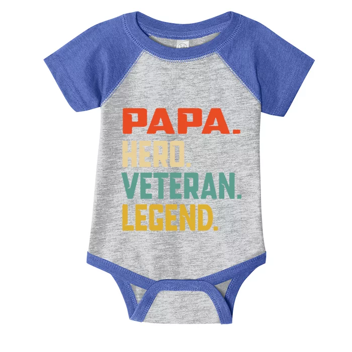 Retro Papa Veteran Legend Great Gift Infant Baby Jersey Bodysuit