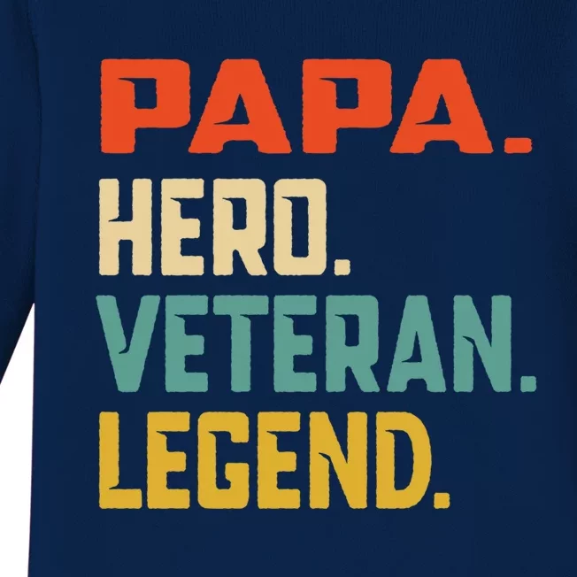 Retro Papa Veteran Legend Great Gift Baby Long Sleeve Bodysuit