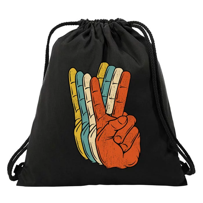 Retro Peace Vintage 60S 70S Hippie Gift Drawstring Bag