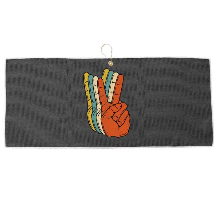 Retro Peace Vintage 60S 70S Hippie Gift Large Microfiber Waffle Golf Towel