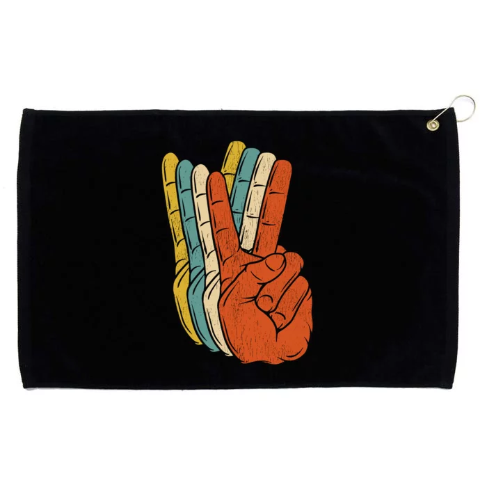 Retro Peace Vintage 60S 70S Hippie Gift Grommeted Golf Towel