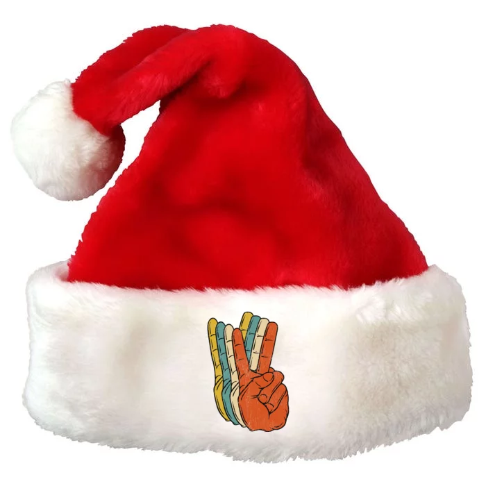 Retro Peace Vintage 60S 70S Hippie Gift Premium Christmas Santa Hat