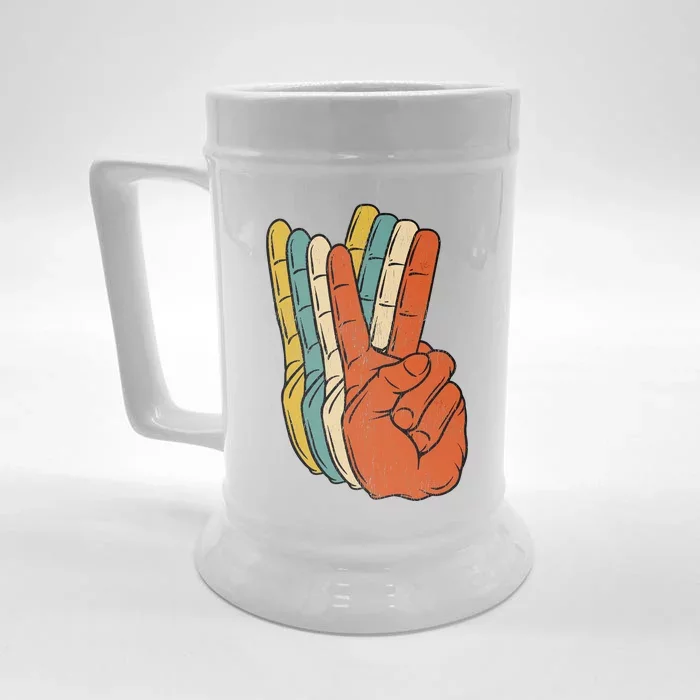 Retro Peace Vintage 60S 70S Hippie Gift Front & Back Beer Stein