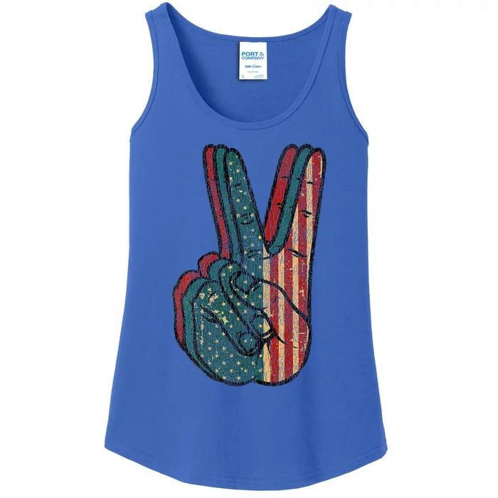 Retro Peace Vintage 60S 70S Hippie Gift Ladies Essential Tank