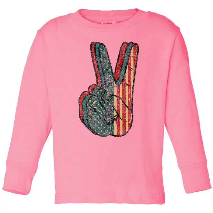 Retro Peace Vintage 60S 70S Hippie Gift Toddler Long Sleeve Shirt