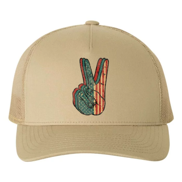 Retro Peace Vintage 60S 70S Hippie Gift Yupoong Adult 5-Panel Trucker Hat