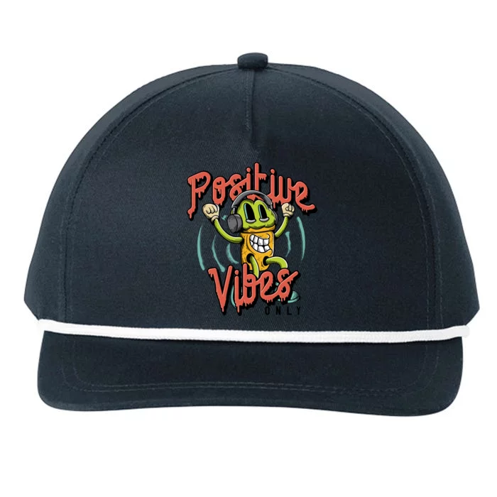 Retro Positive Vibes Only Snapback Five-Panel Rope Hat