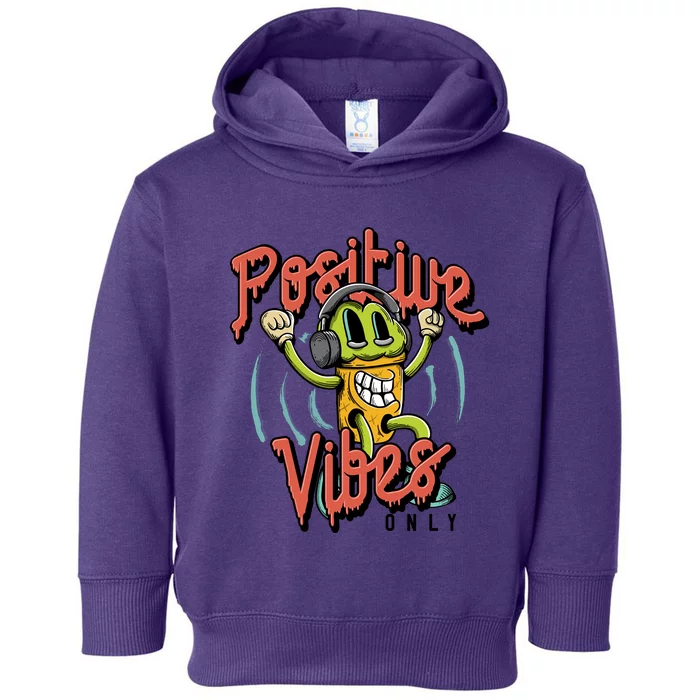 Retro Positive Vibes Only Toddler Hoodie