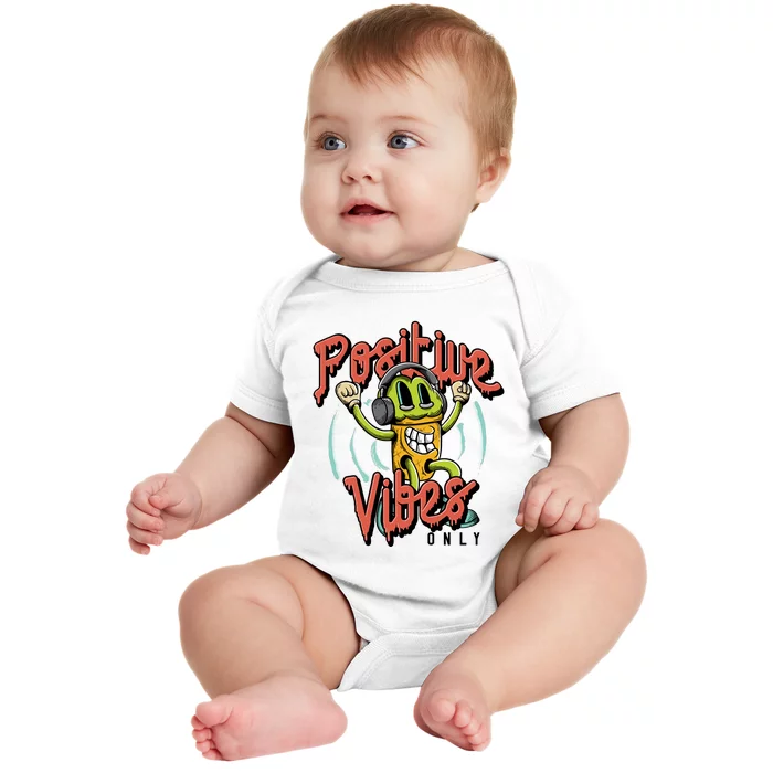 Retro Positive Vibes Only Baby Bodysuit