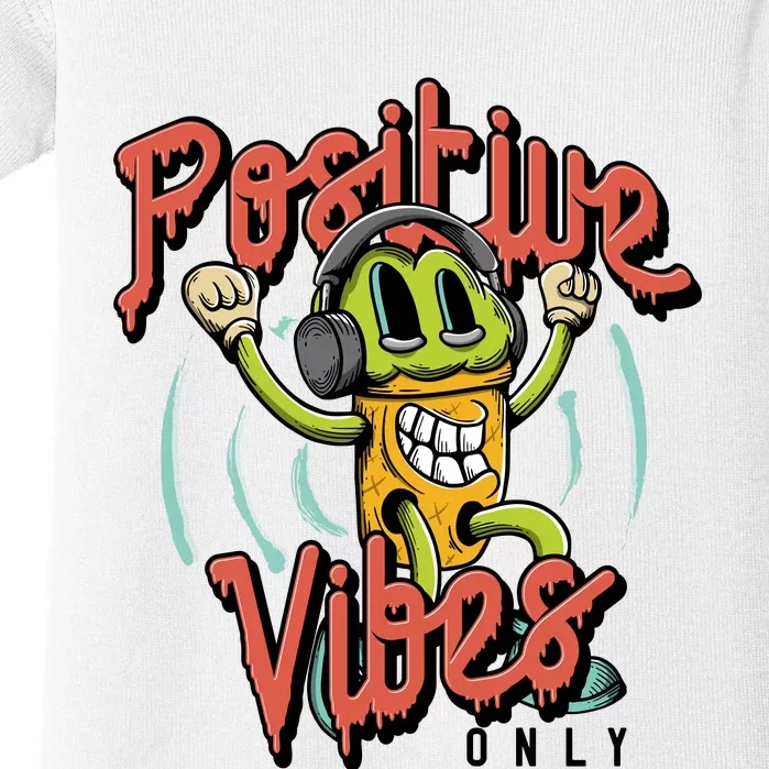 Retro Positive Vibes Only Baby Bodysuit