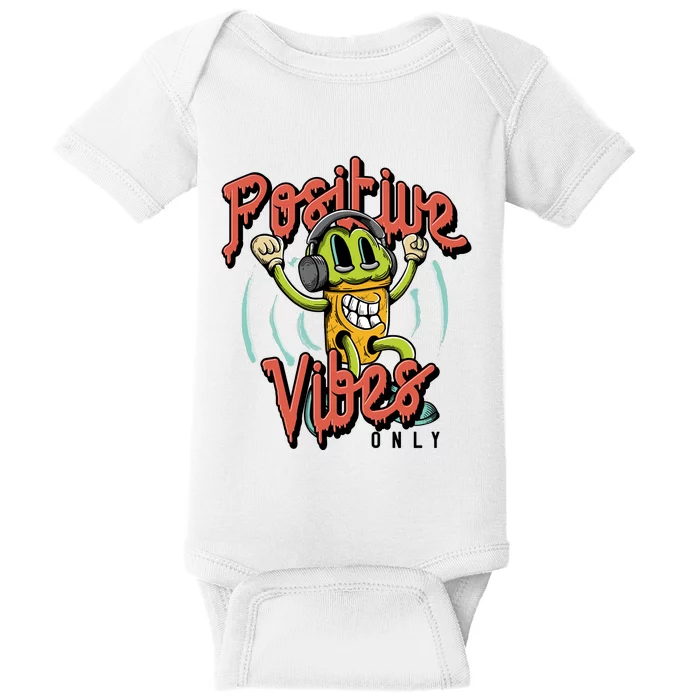 Retro Positive Vibes Only Baby Bodysuit