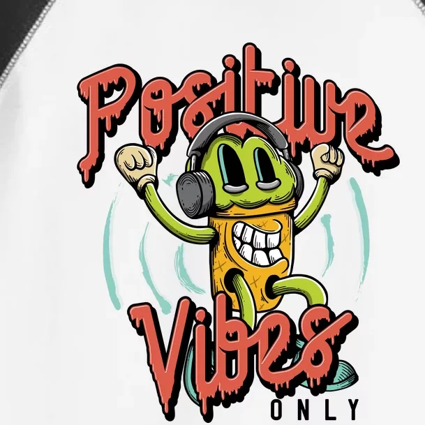 Retro Positive Vibes Only Toddler Fine Jersey T-Shirt