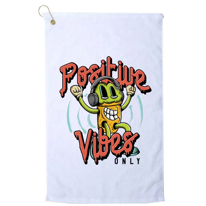 Retro Positive Vibes Only Platinum Collection Golf Towel