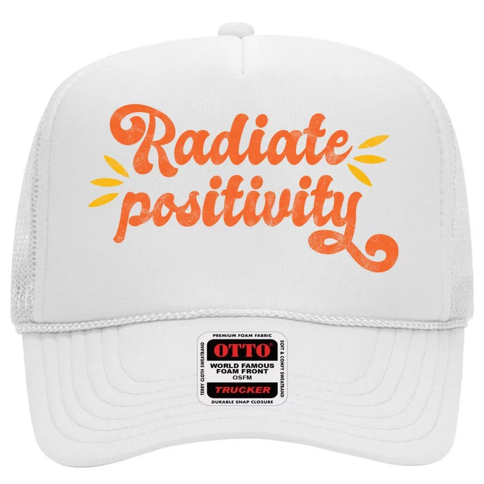 Radiate Positivity Vintage High Crown Mesh Trucker Hat