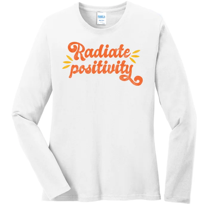 Radiate Positivity Vintage Ladies Long Sleeve Shirt